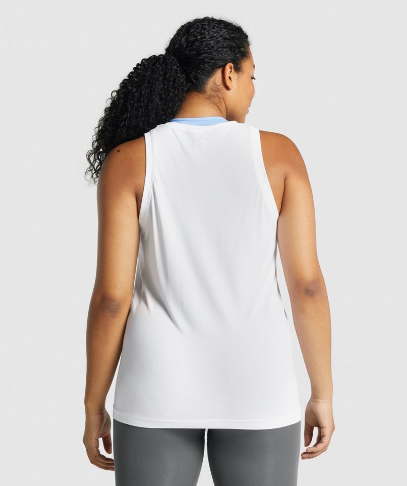 Camiseta Tirantes Gymshark Fit Seamless Loose Mujer Blancas | ES7069-AJ