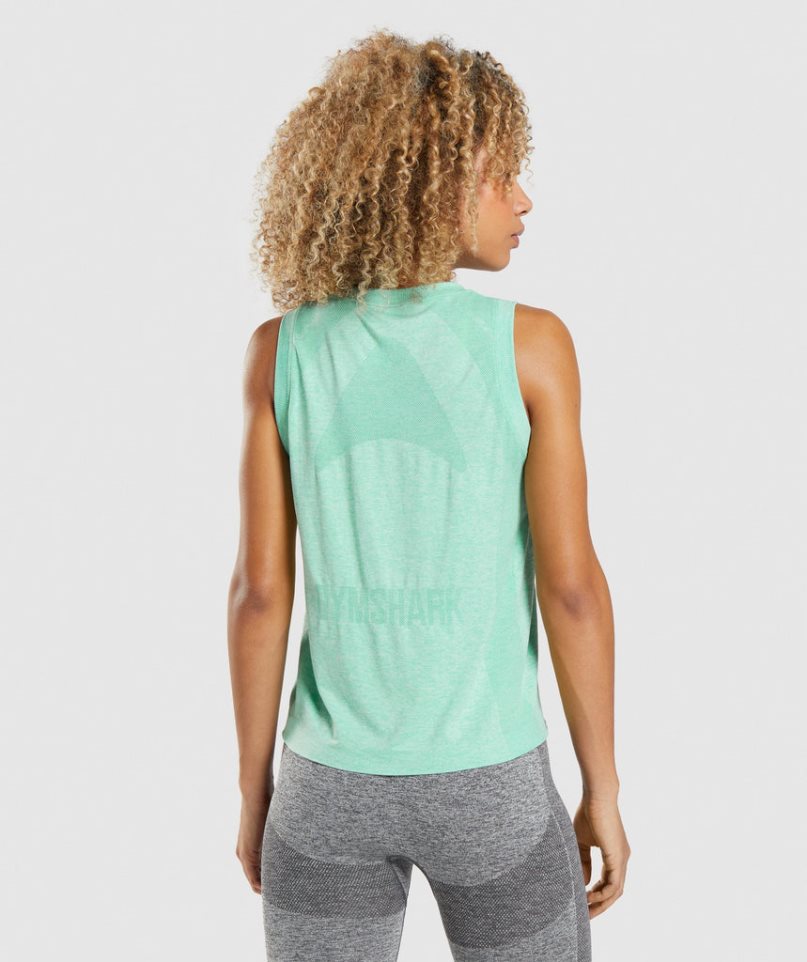 Camiseta Tirantes Gymshark Flex Loose Top Mujer Verde Claro | ES5438-ZP