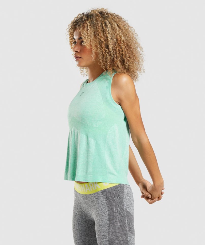 Camiseta Tirantes Gymshark Flex Loose Top Mujer Verde Claro | ES5438-ZP