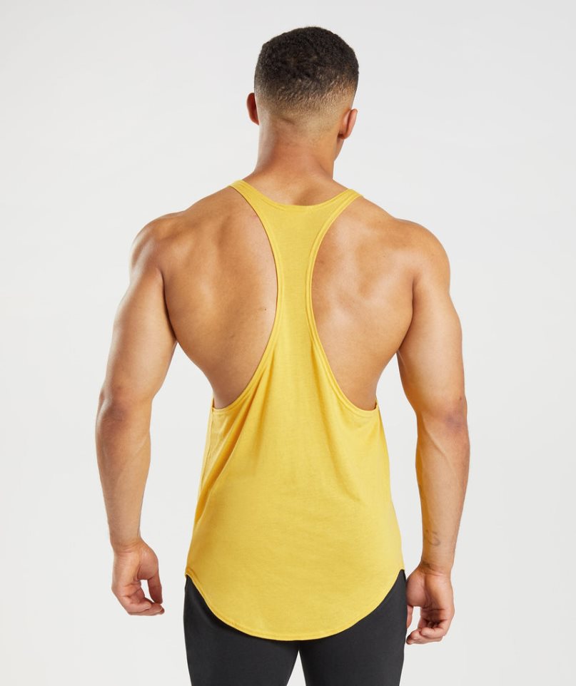 Camiseta Tirantes Gymshark GS x David Laid Stringer Hombre Amarillo | ES2394-VU