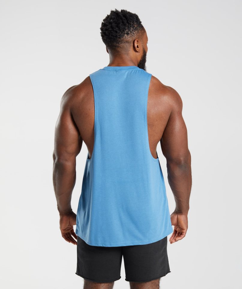 Camiseta Tirantes Gymshark Legacy Drop Arm Hombre Azules | ES1374-RK