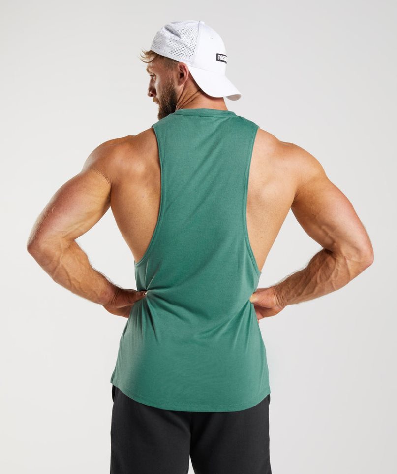 Camiseta Tirantes Gymshark Legacy Drop Arm Hombre Verde | ES3285-HY