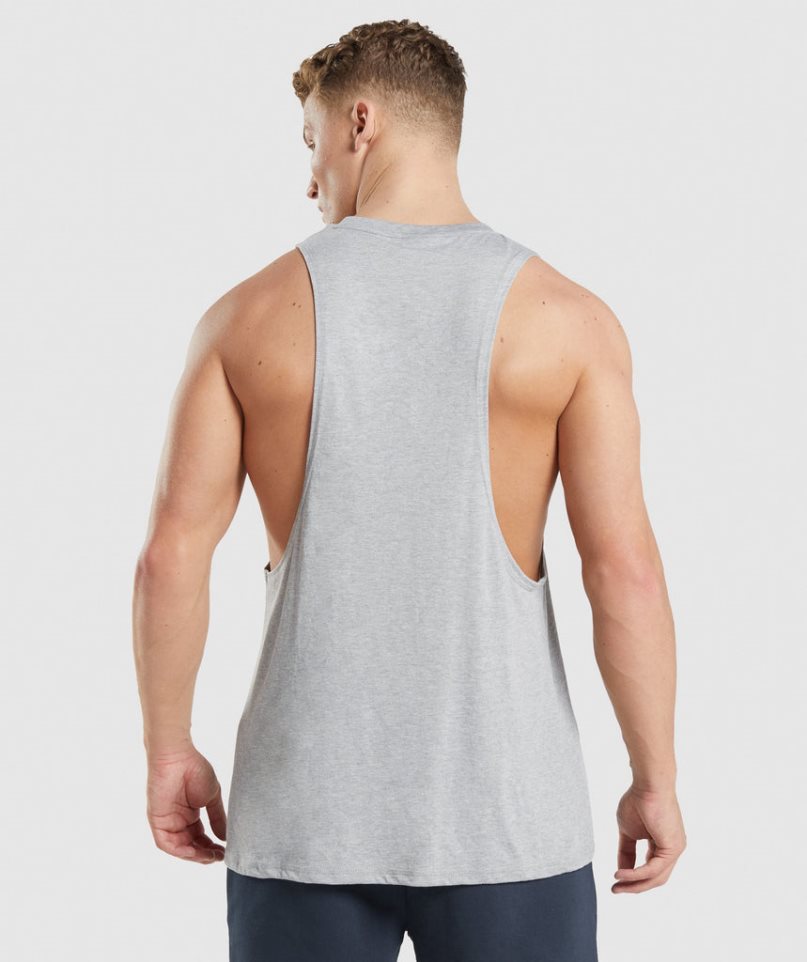 Camiseta Tirantes Gymshark Legacy Drop Arm Hombre Gris Claro | ES3706-VR