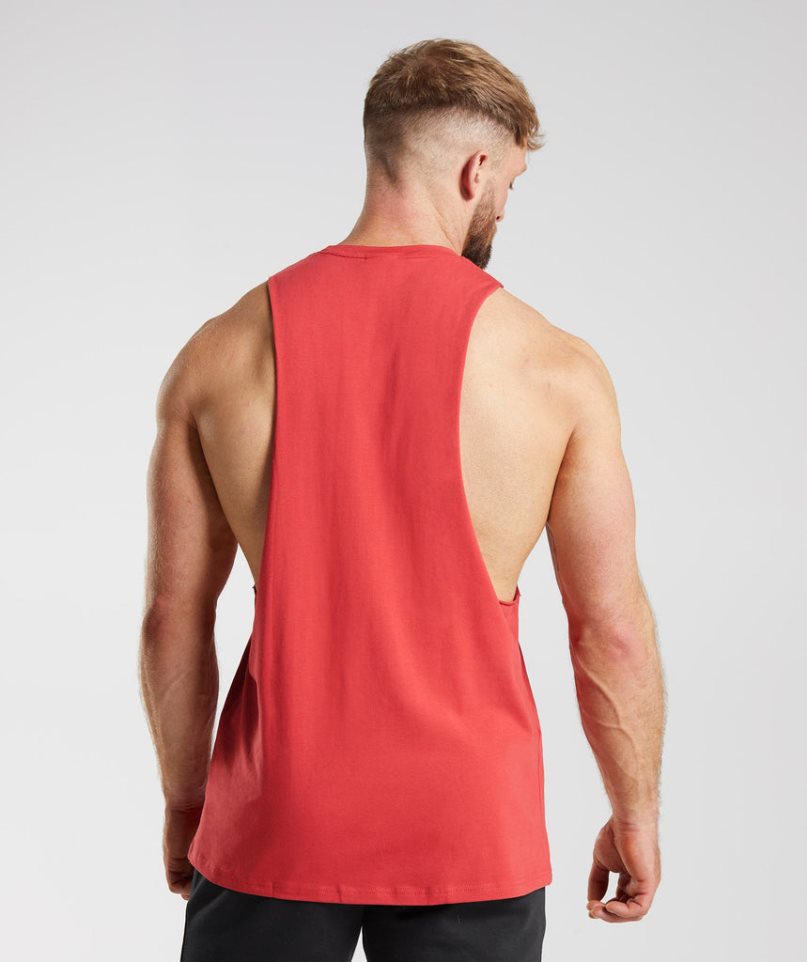 Camiseta Tirantes Gymshark Legacy Drop Arm Hombre Rojas | ES3710-TK