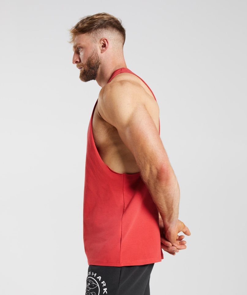 Camiseta Tirantes Gymshark Legacy Drop Arm Hombre Rojas | ES3710-TK