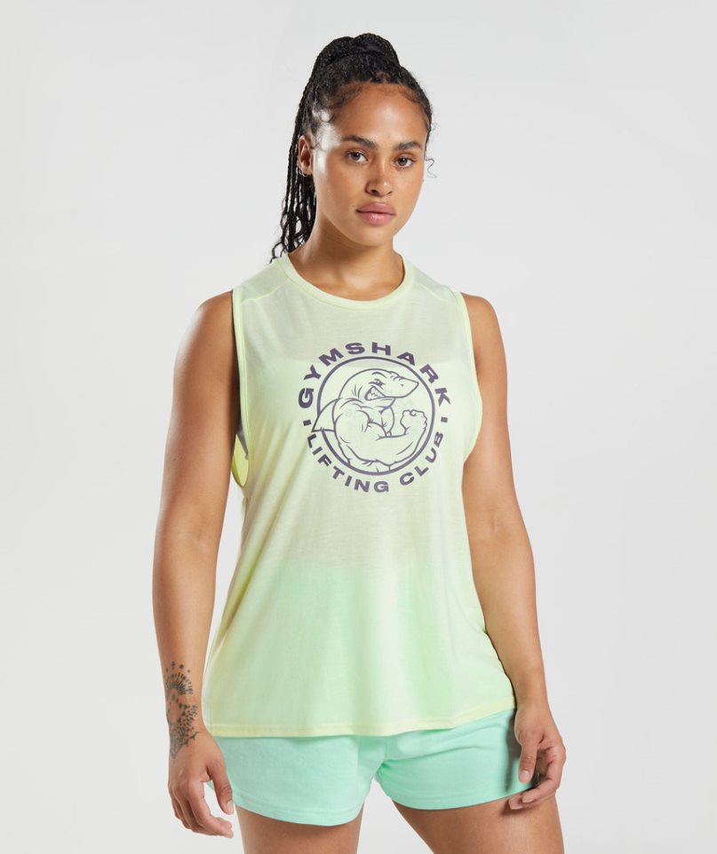 Camiseta Tirantes Gymshark Legacy Mujer Verde Menta | ES6302-KX