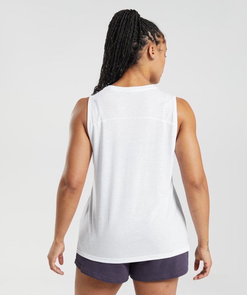 Camiseta Tirantes Gymshark Legacy Mujer Blancas | ES8257-SG