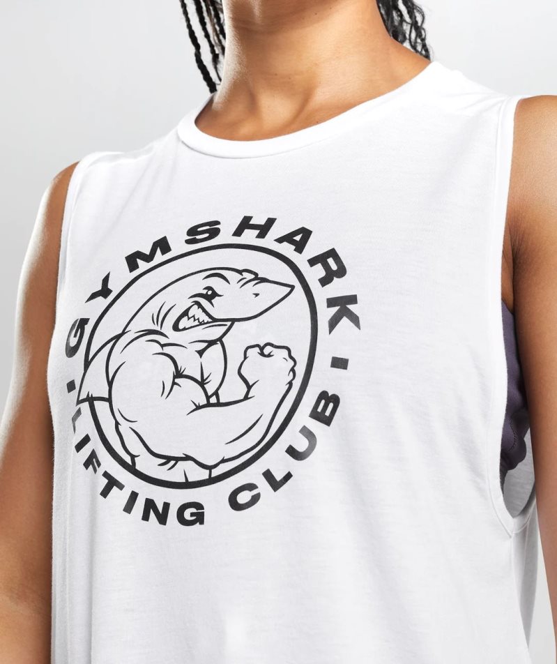 Camiseta Tirantes Gymshark Legacy Mujer Blancas | ES8257-SG