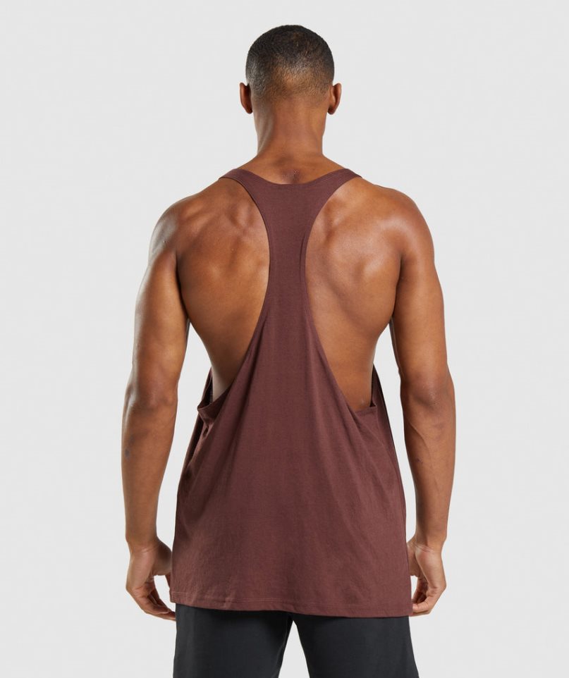 Camiseta Tirantes Gymshark Legacy Stringer Hombre Burdeos | ES4396-VY