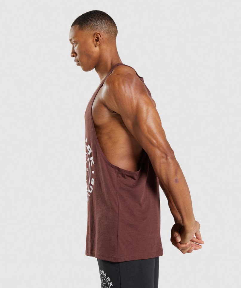 Camiseta Tirantes Gymshark Legacy Stringer Hombre Burdeos | ES4396-VY