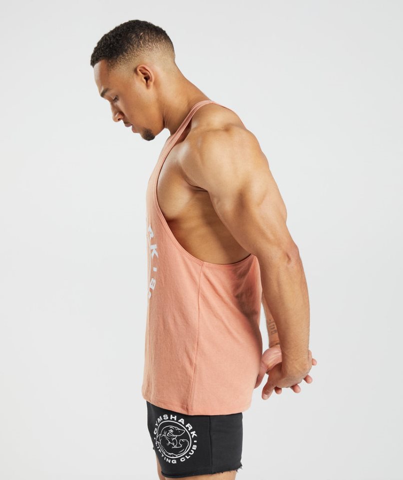 Camiseta Tirantes Gymshark Legacy Stringer Hombre Rosas | ES7053-NP