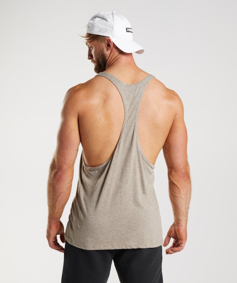 Camiseta Tirantes Gymshark Legacy Stringer Hombre Gris | ES7541-EP