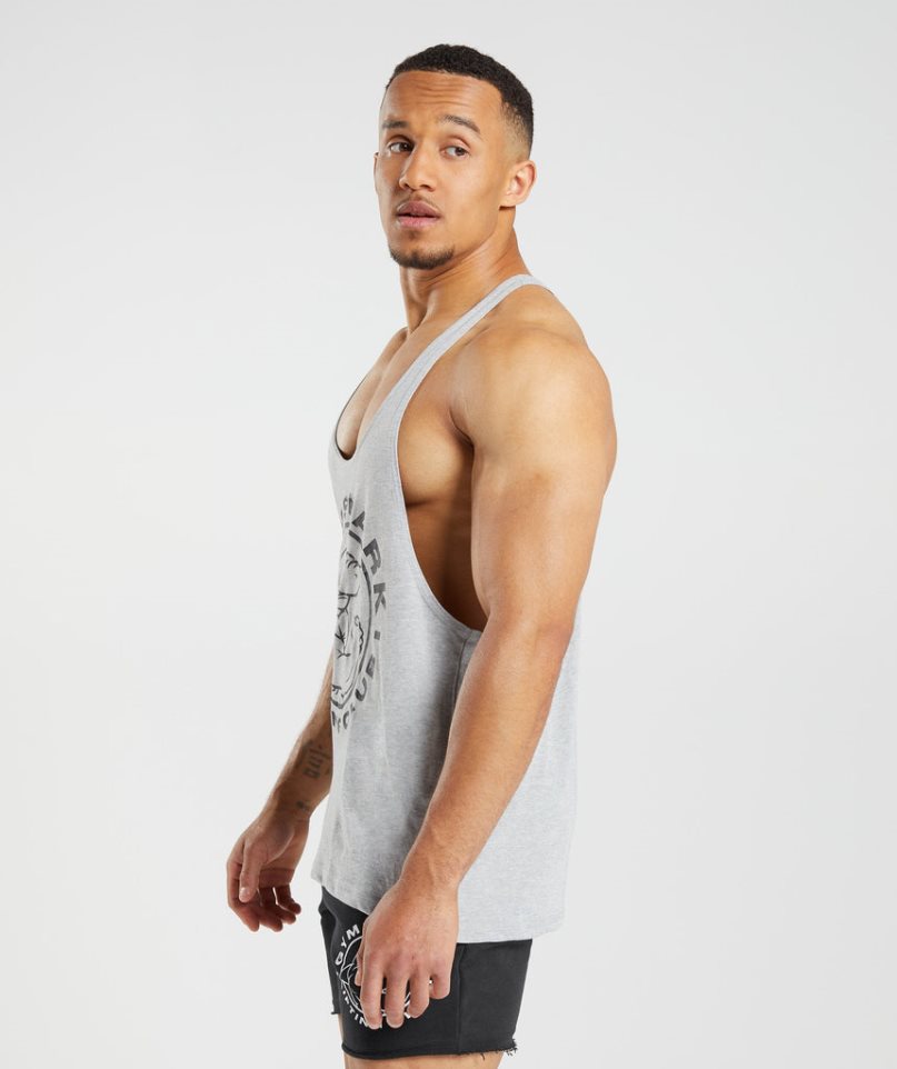 Camiseta Tirantes Gymshark Legacy Stringer Hombre Gris Claro | ES7849-FJ