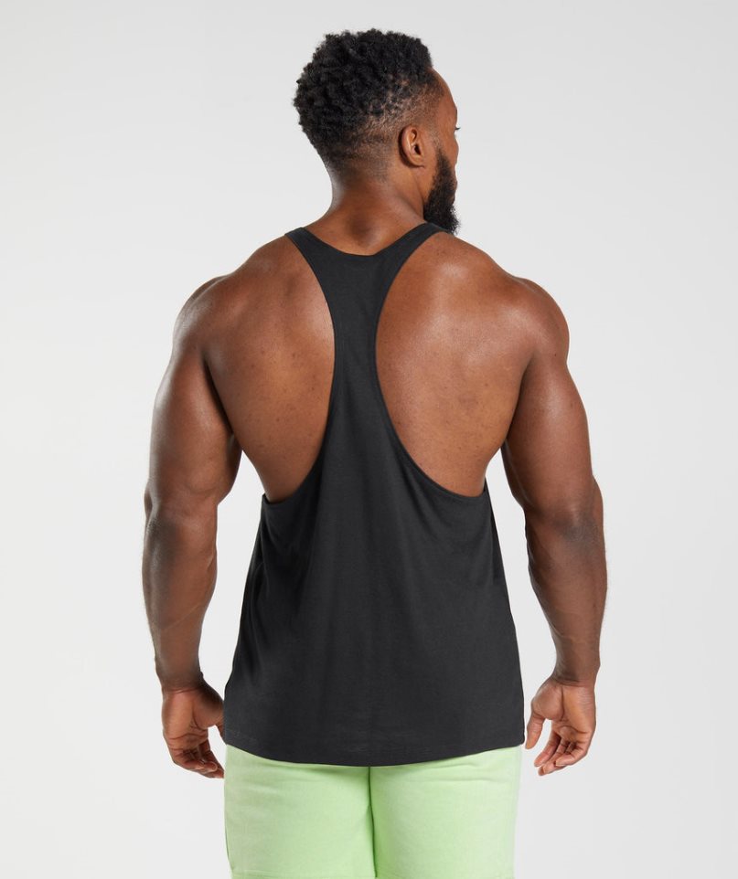 Camiseta Tirantes Gymshark Legacy Stringer Hombre Negras | ES8970-WN