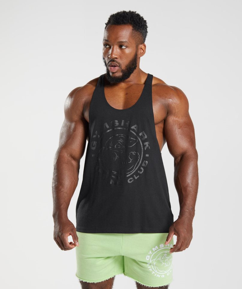 Camiseta Tirantes Gymshark Legacy Stringer Hombre Negras | ES8970-WN