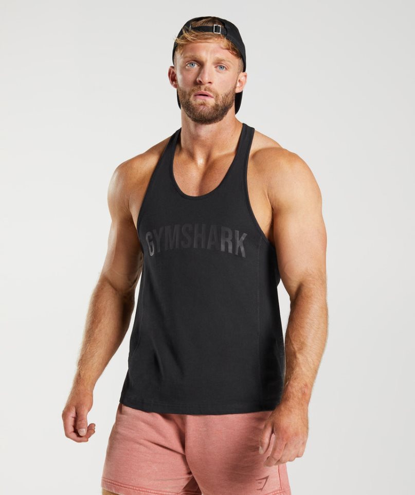 Camiseta Tirantes Gymshark Power Stringer Hombre Negras | ES5049-EN