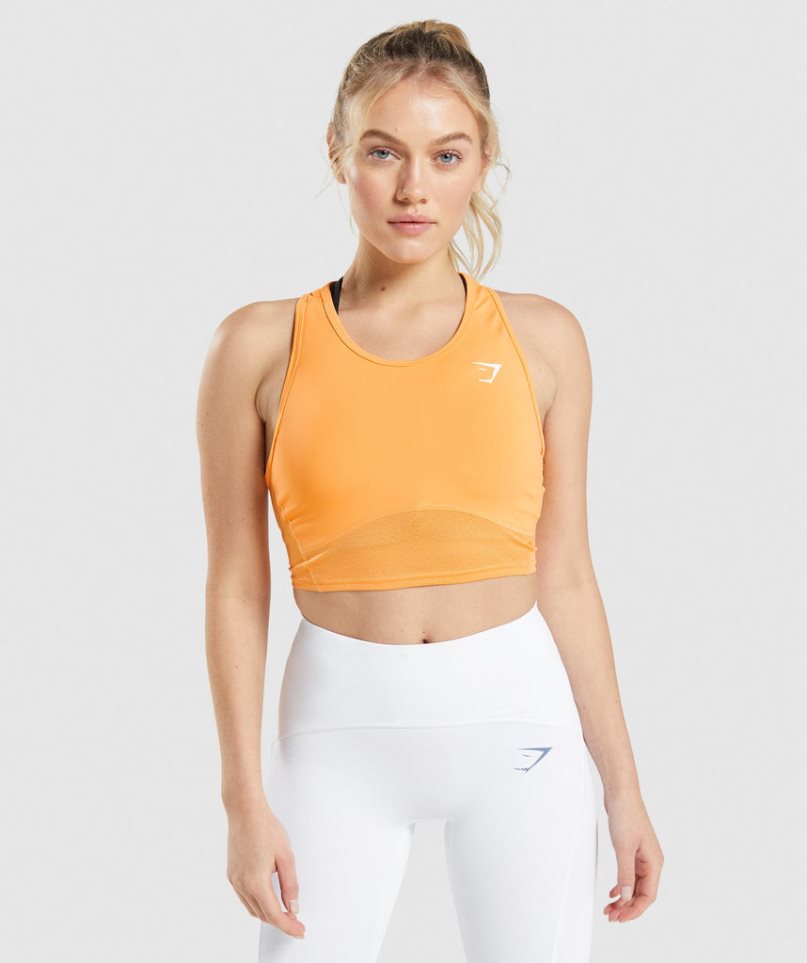 Camiseta Tirantes Gymshark Pulse Crop Mujer Naranjas | ES2834-UZ