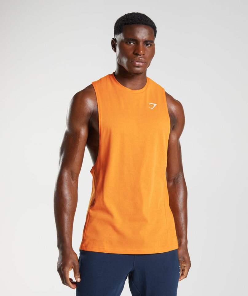 Camiseta Tirantes Gymshark React Drop Arm Hombre Naranjas | ES1478-FM