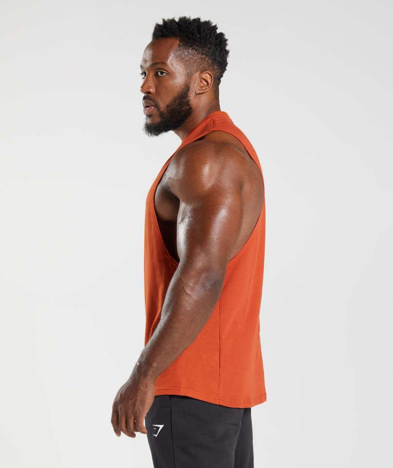 Camiseta Tirantes Gymshark React Drop Arm Hombre Naranjas | ES5427-WU