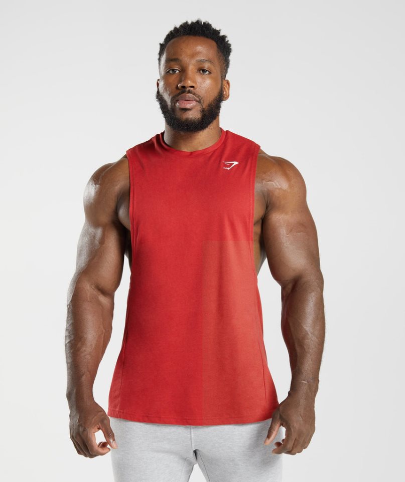 Camiseta Tirantes Gymshark React Drop Arm Hombre Rojas | ES8753-BY