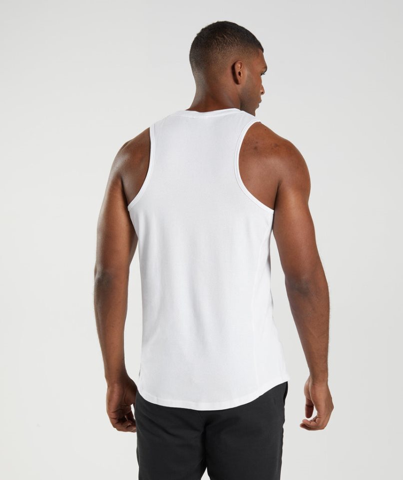 Camiseta Tirantes Gymshark React Hombre Blancas | ES0947-ZM