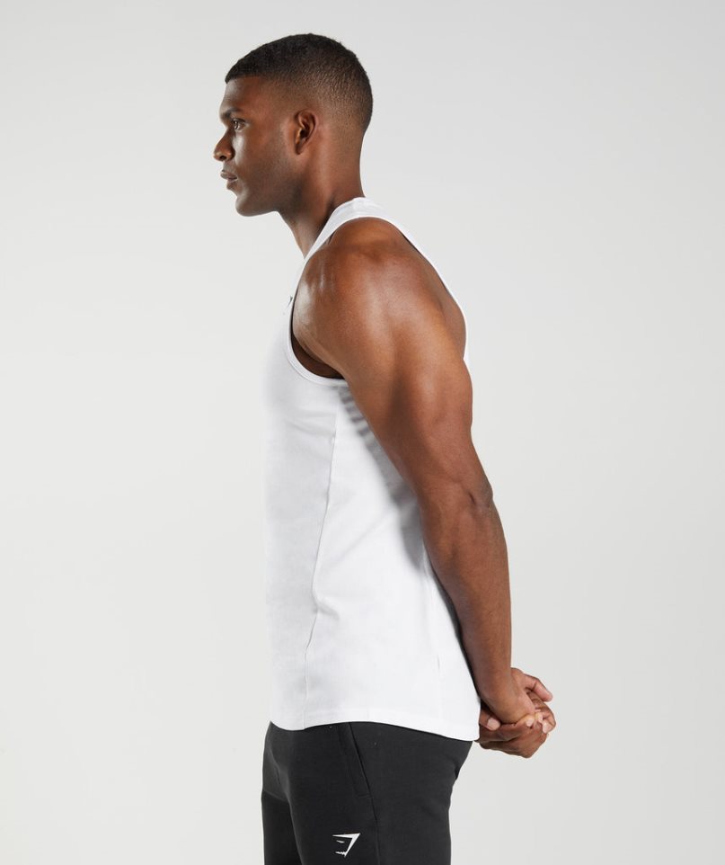 Camiseta Tirantes Gymshark React Hombre Blancas | ES0947-ZM