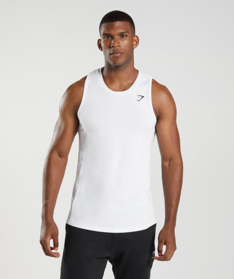 Camiseta Tirantes Gymshark React Hombre Blancas | ES0947-ZM