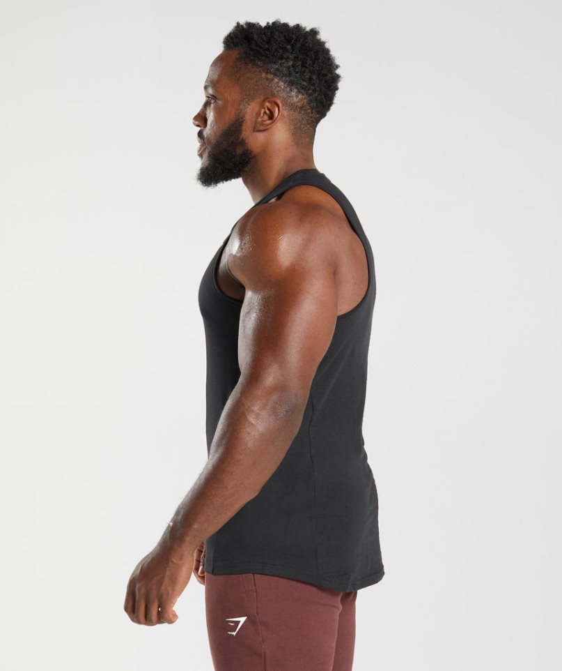 Camiseta Tirantes Gymshark React Hombre Negras | ES2847-FW