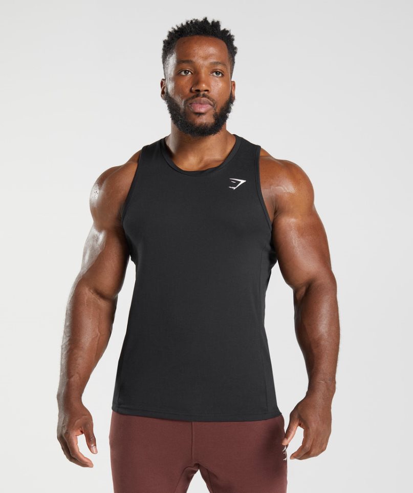 Camiseta Tirantes Gymshark React Hombre Negras | ES2847-FW