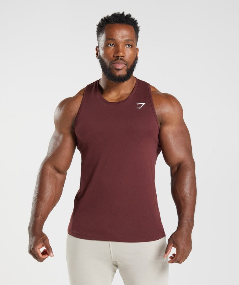 Camiseta Tirantes Gymshark React Hombre Burdeos | ES6308-FG