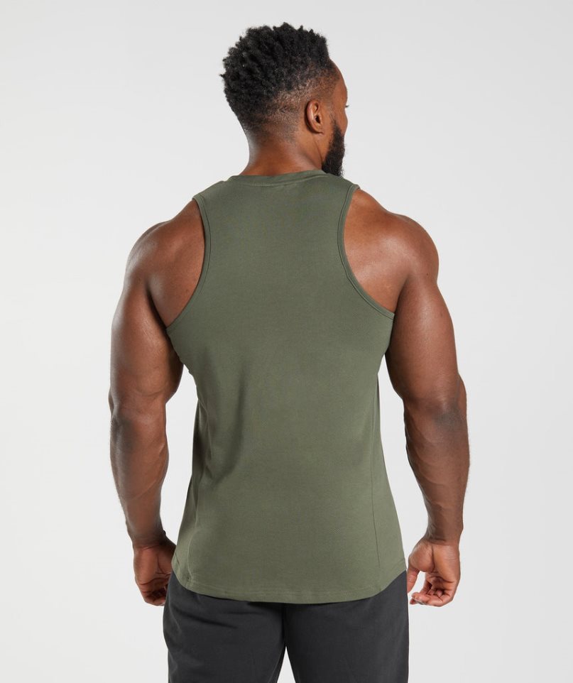 Camiseta Tirantes Gymshark React Hombre Verde Oliva | ES8920-WM