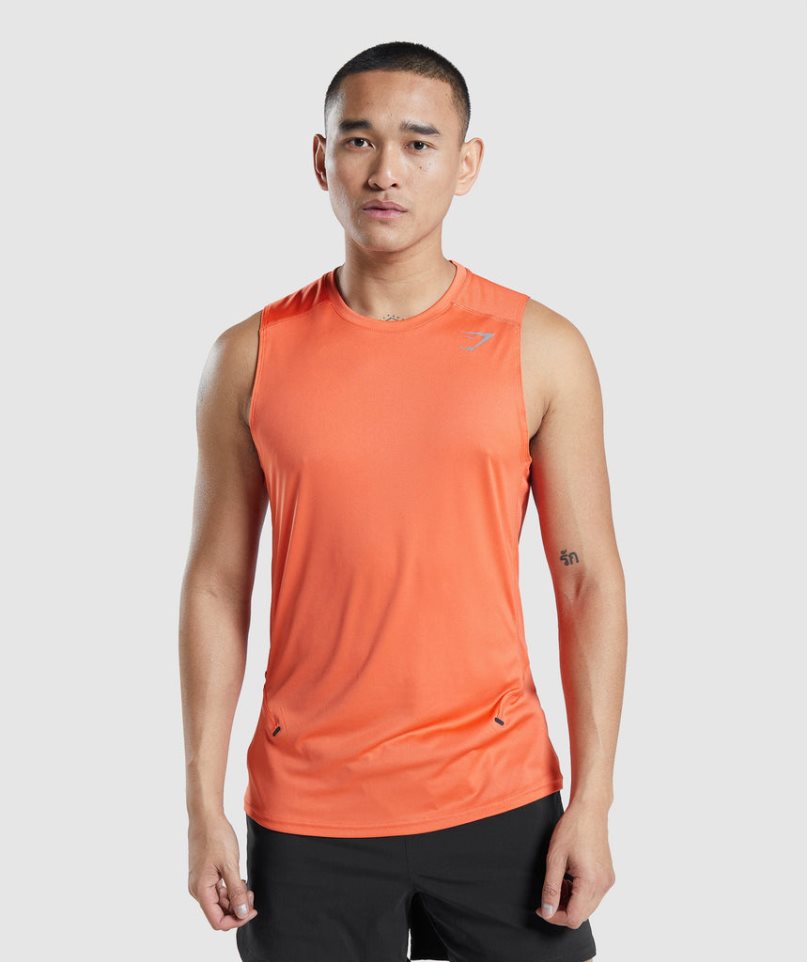 Camiseta Tirantes Gymshark Speed Evolve Hombre Naranjas | ES2150-TG