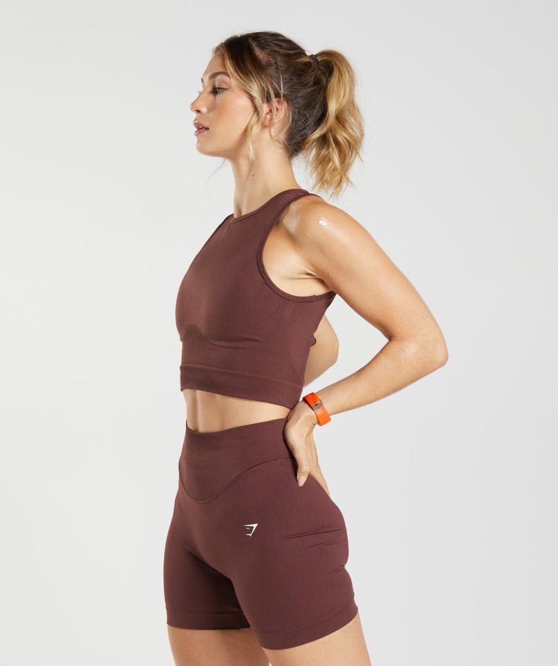 Camiseta Tirantes Gymshark Sweat Seamless Midi Mujer Burdeos | ES2690-TA