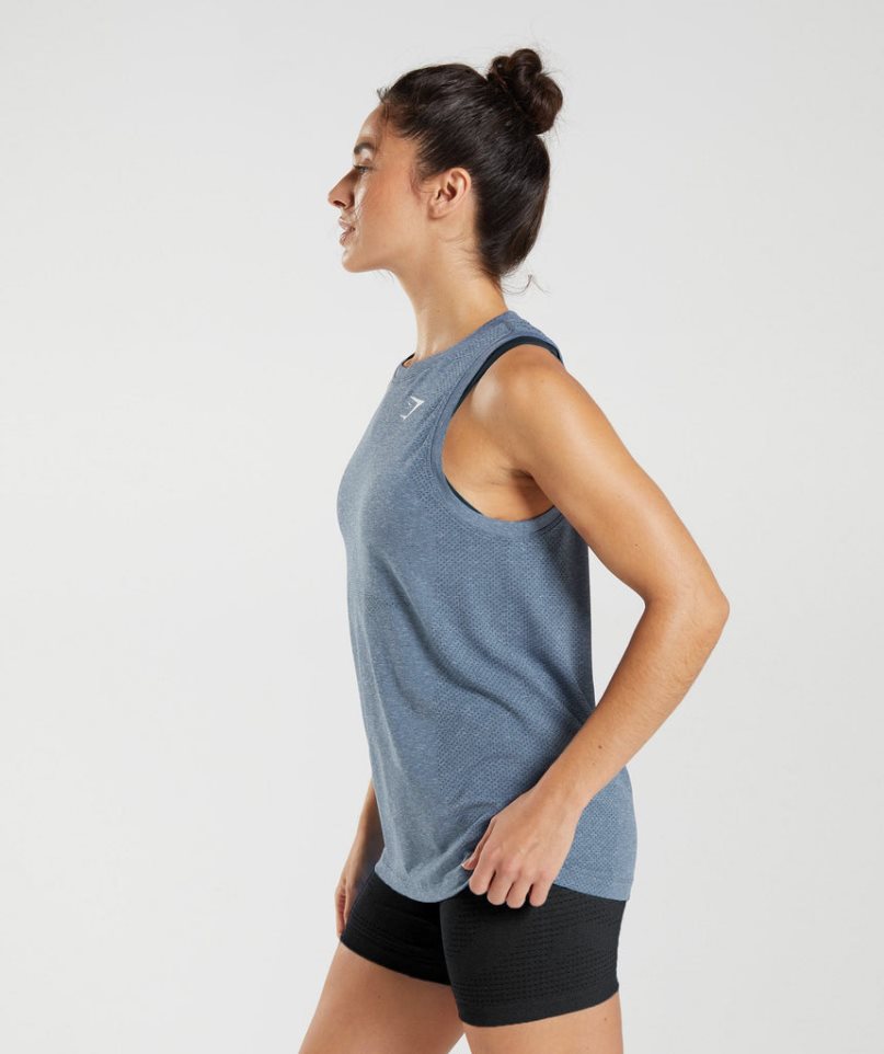 Camiseta Tirantes Gymshark Vital Seamless 2.0 Light Mujer Azules | ES1549-WF