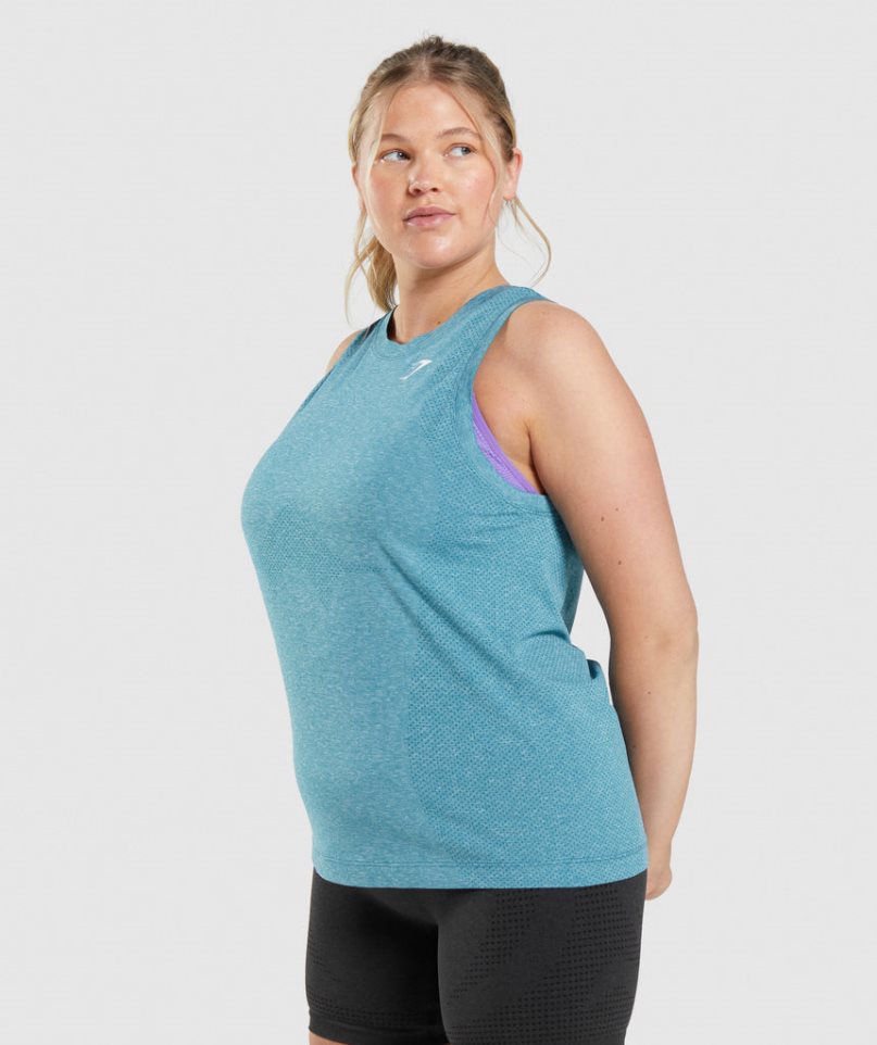 Camiseta Tirantes Gymshark Vital Seamless 2.0 Light Mujer Turquesa | ES3652-DF