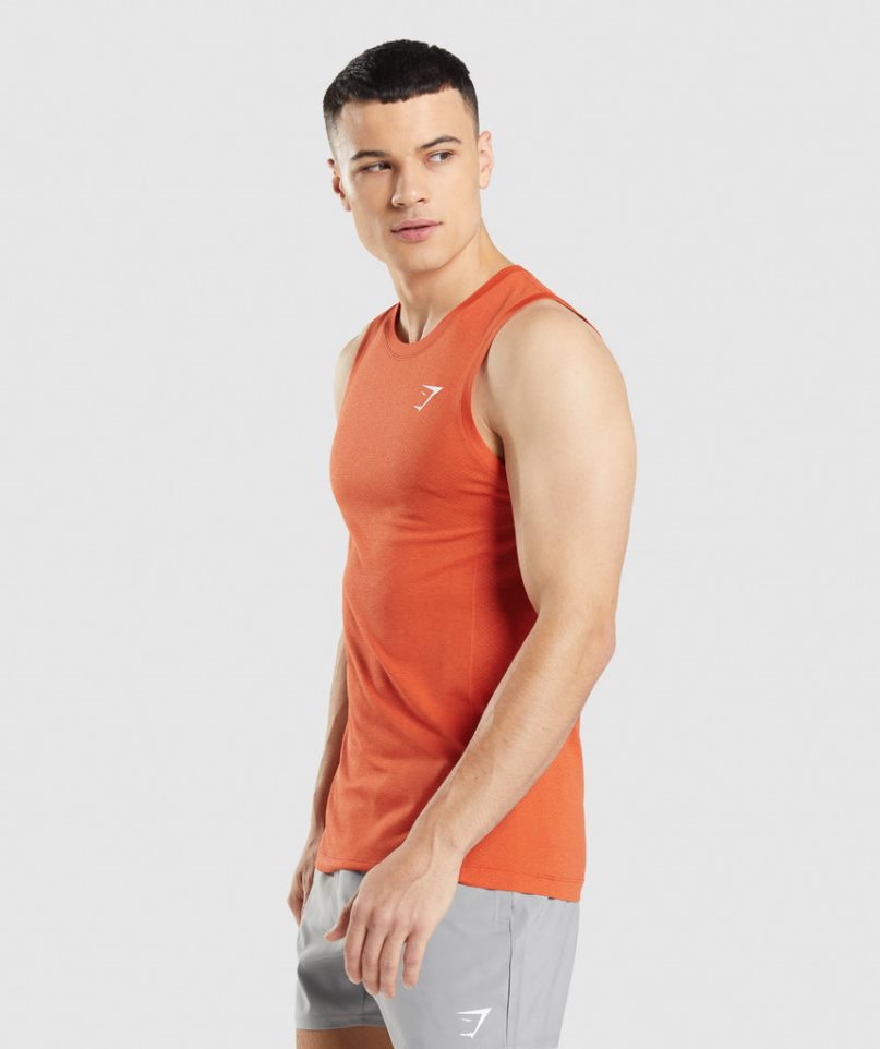 Camiseta Tirantes Gymshark Vital Seamless Light Hombre Naranjas | ES5619-NH