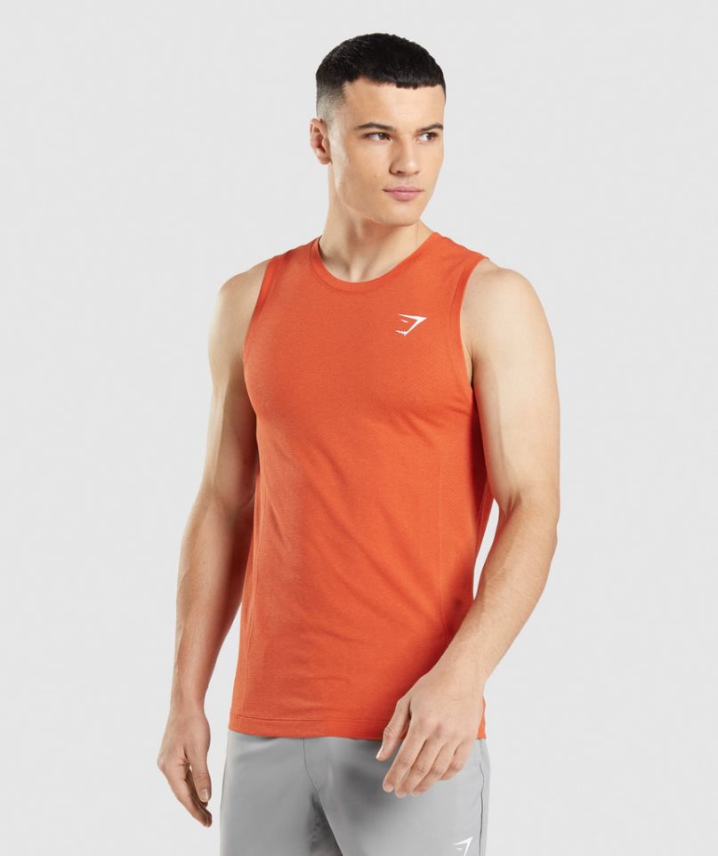 Camiseta Tirantes Gymshark Vital Seamless Light Hombre Naranjas | ES5619-NH