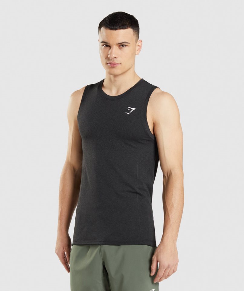 Camiseta Tirantes Gymshark Vital Seamless Light Hombre Negras | ES9257-JM