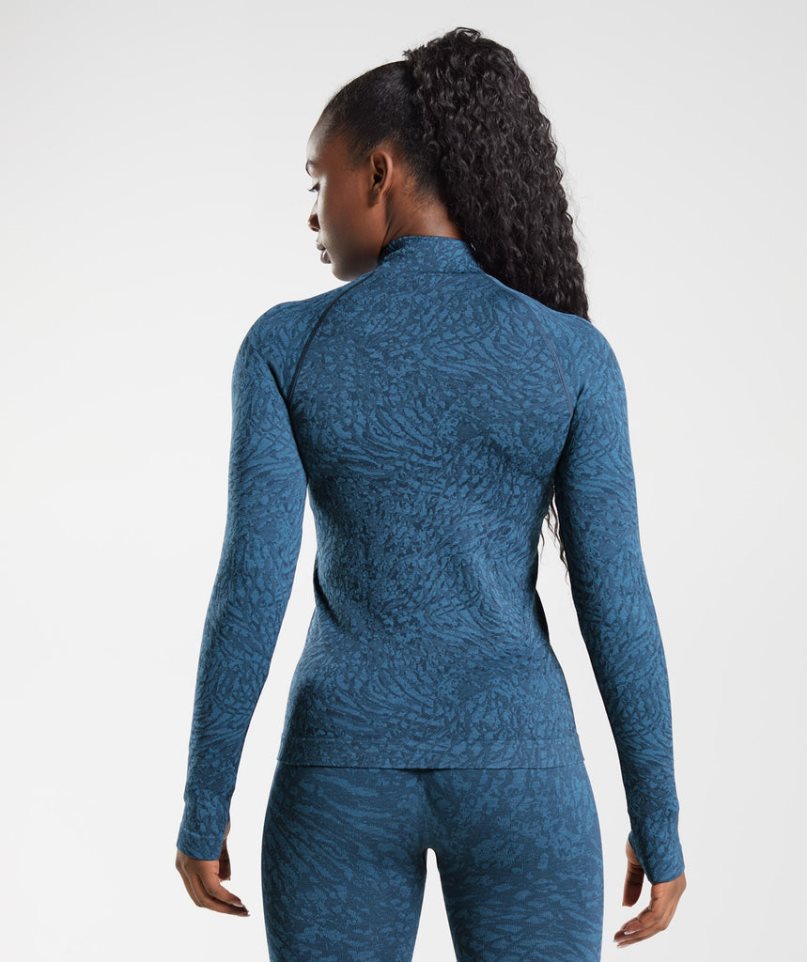 Chaquetas Gymshark Adapt Animal Zip Through Mujer Azul Marino | ES0462-VD