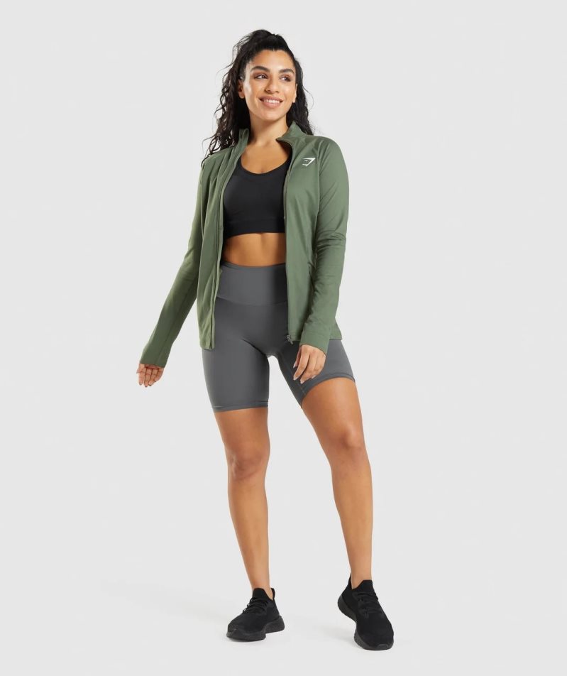 Chaquetas Gymshark Entrenamiento Mujer Verde Oliva | ES6183-VE