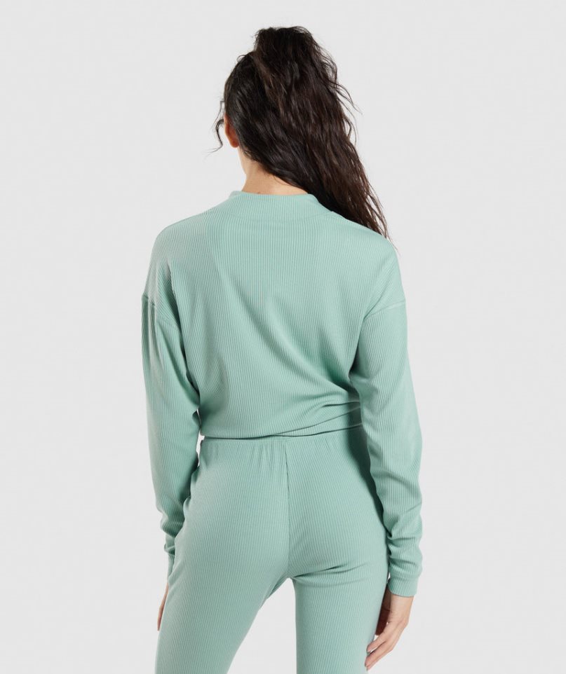 Chaquetas Gymshark Pause Zip Up Mujer Verde | ES6510-SA