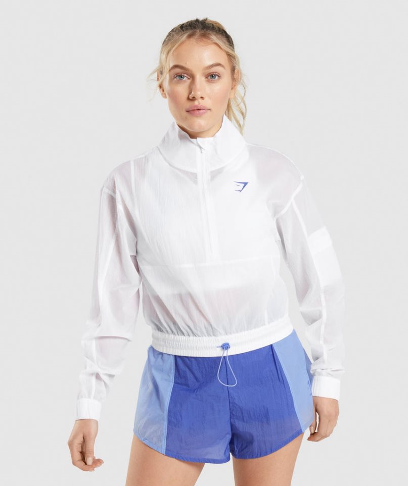 Chaquetas Gymshark Pulse Woven Mujer Blancas | ES4639-ZH