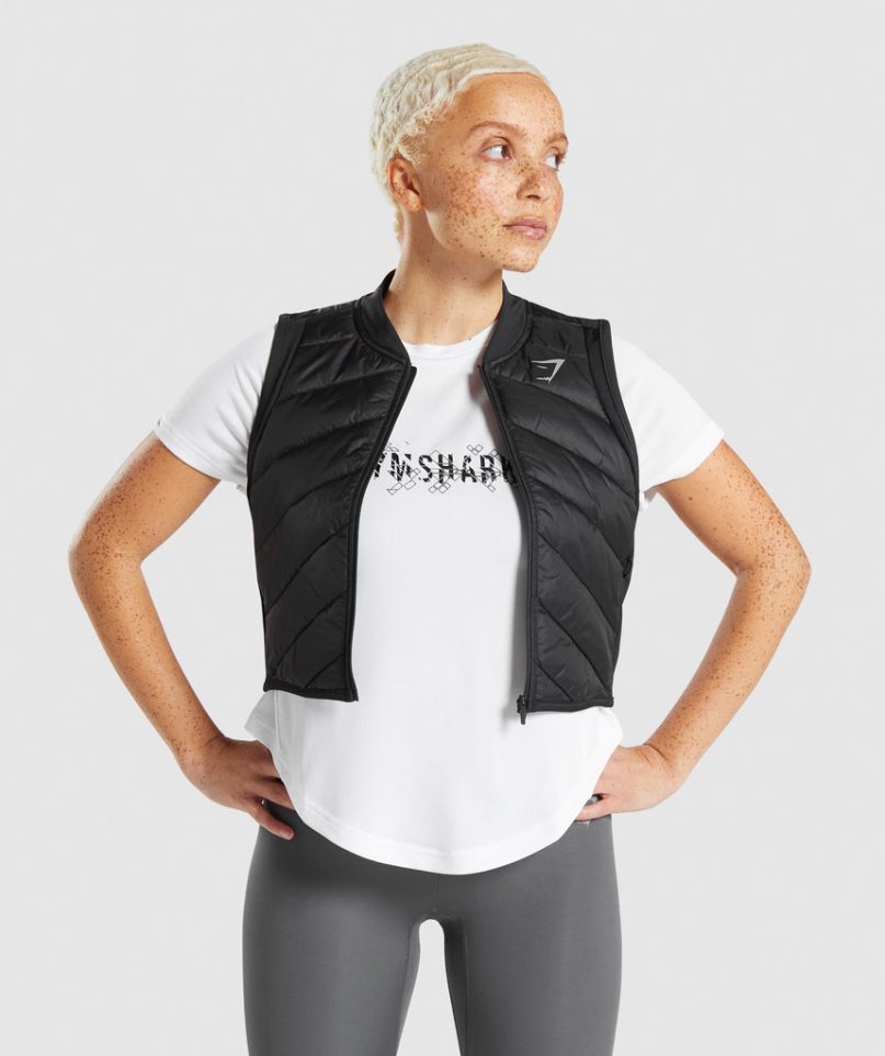 Chaquetas Gymshark Speed Gilet Mujer Negras | ES3019-DE