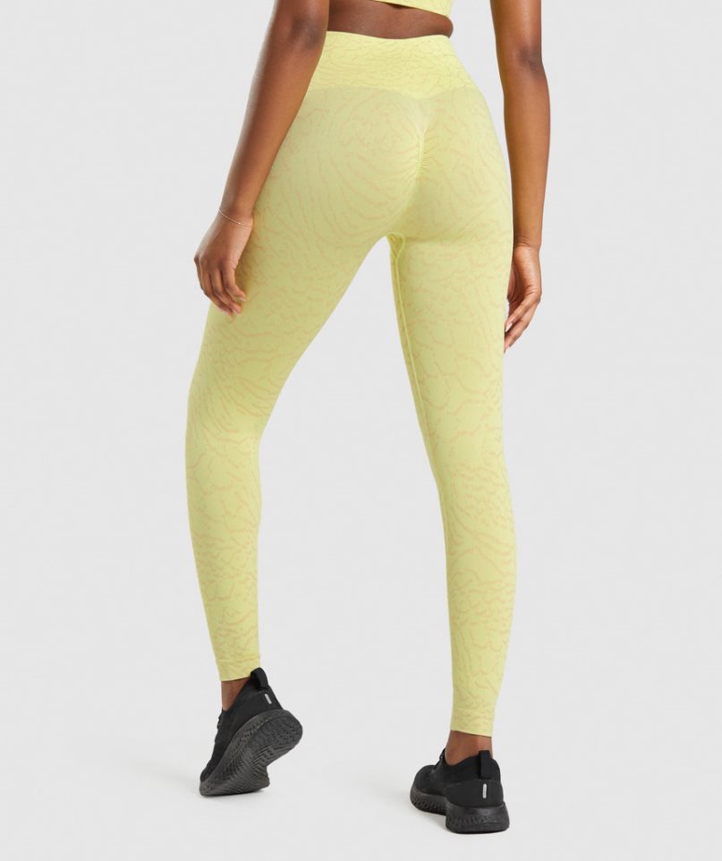 Leggins Gymshark Adapt Animal Seamless Mujer Amarillo | ES0547-SJ