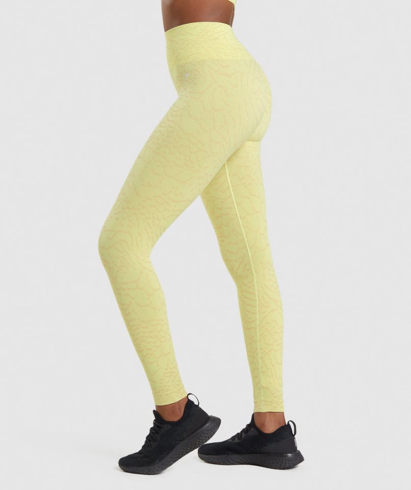 Leggins Gymshark Adapt Animal Seamless Mujer Amarillo | ES0547-SJ