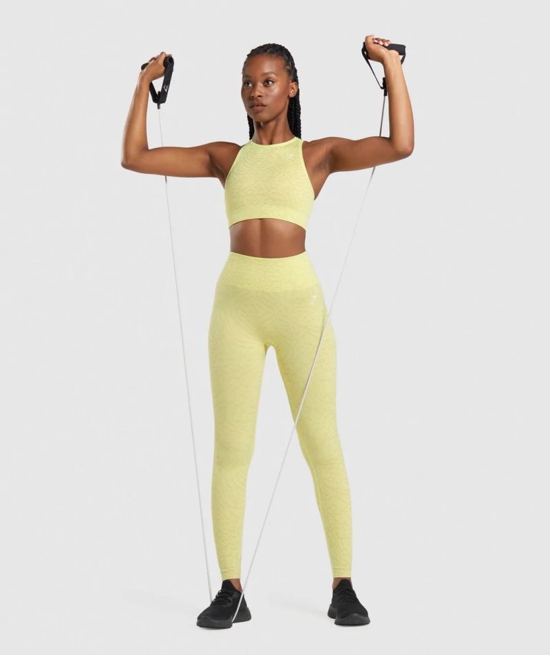 Leggins Gymshark Adapt Animal Seamless Mujer Amarillo | ES0547-SJ