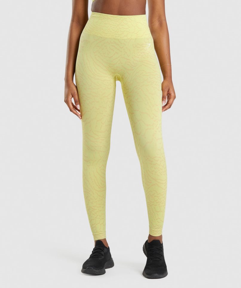 Leggins Gymshark Adapt Animal Seamless Mujer Amarillo | ES0547-SJ