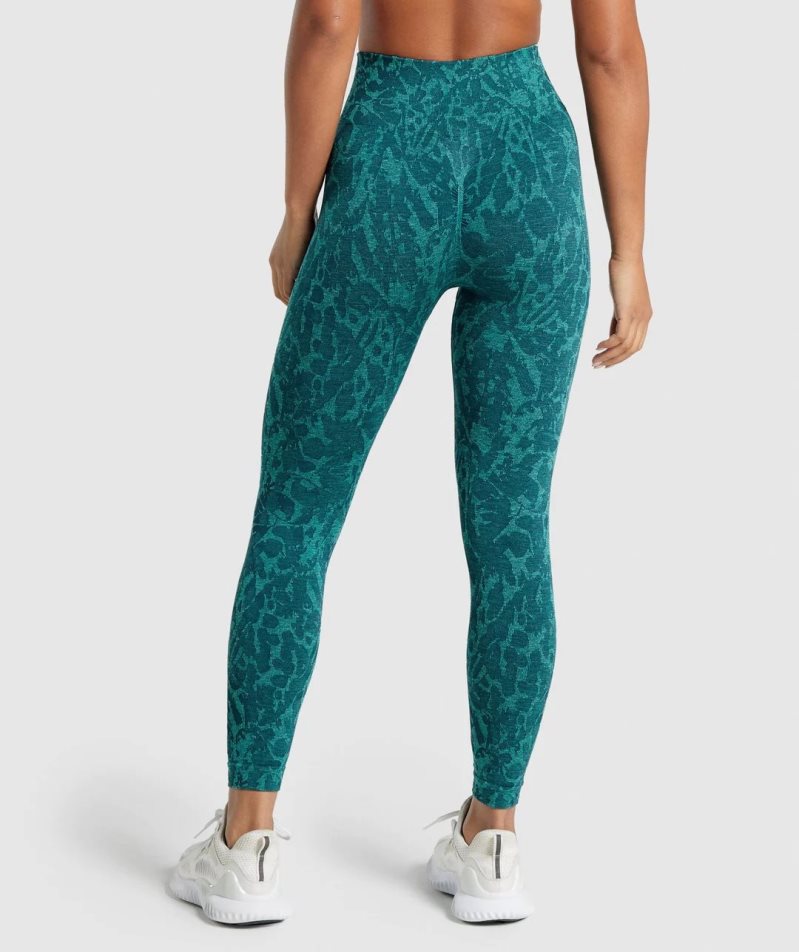 Leggins Gymshark Adapt Animal Seamless Mujer Turquesa | ES0814-SB