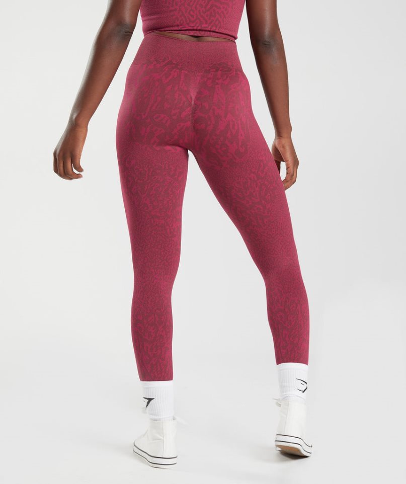 Leggins Gymshark Adapt Animal Seamless Mujer Rojas | ES1732-RI