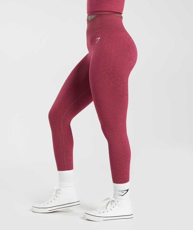 Leggins Gymshark Adapt Animal Seamless Mujer Rojas | ES1732-RI